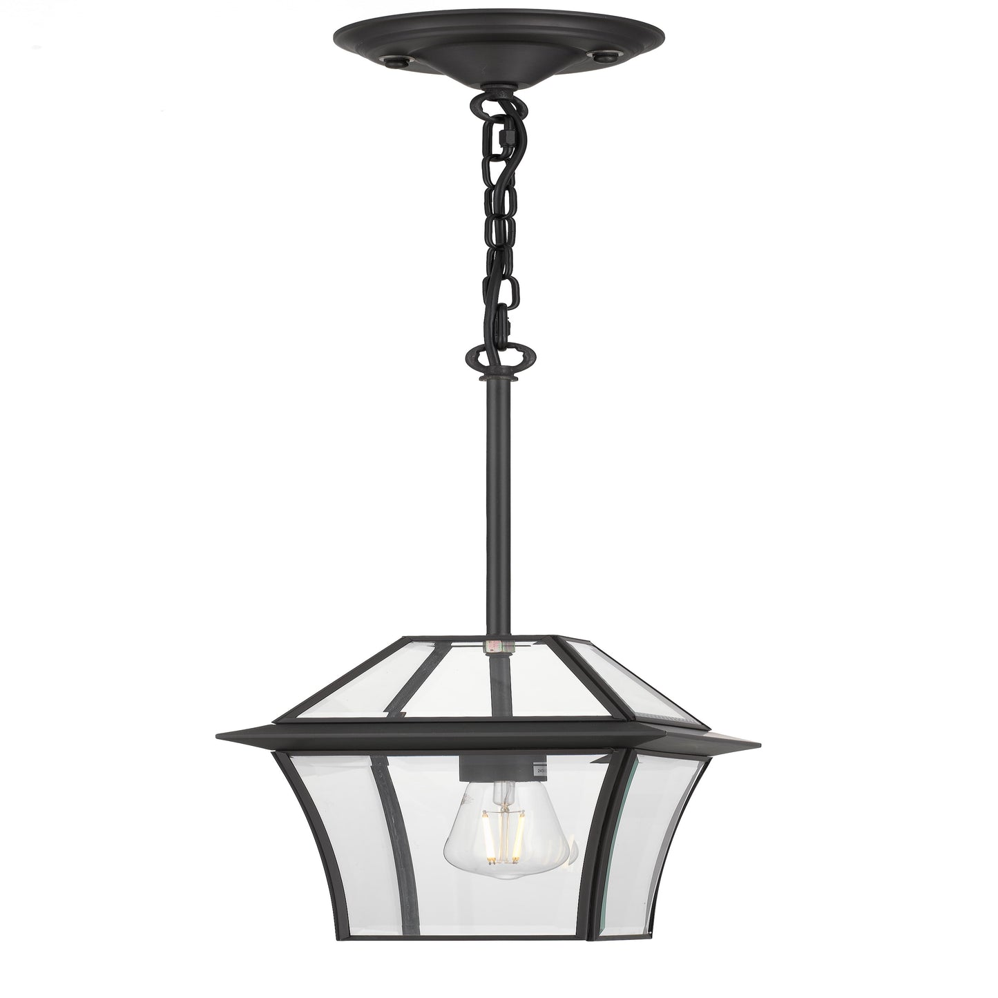 RYE PE20-BRS Brass & Clear Glass Pendant Light