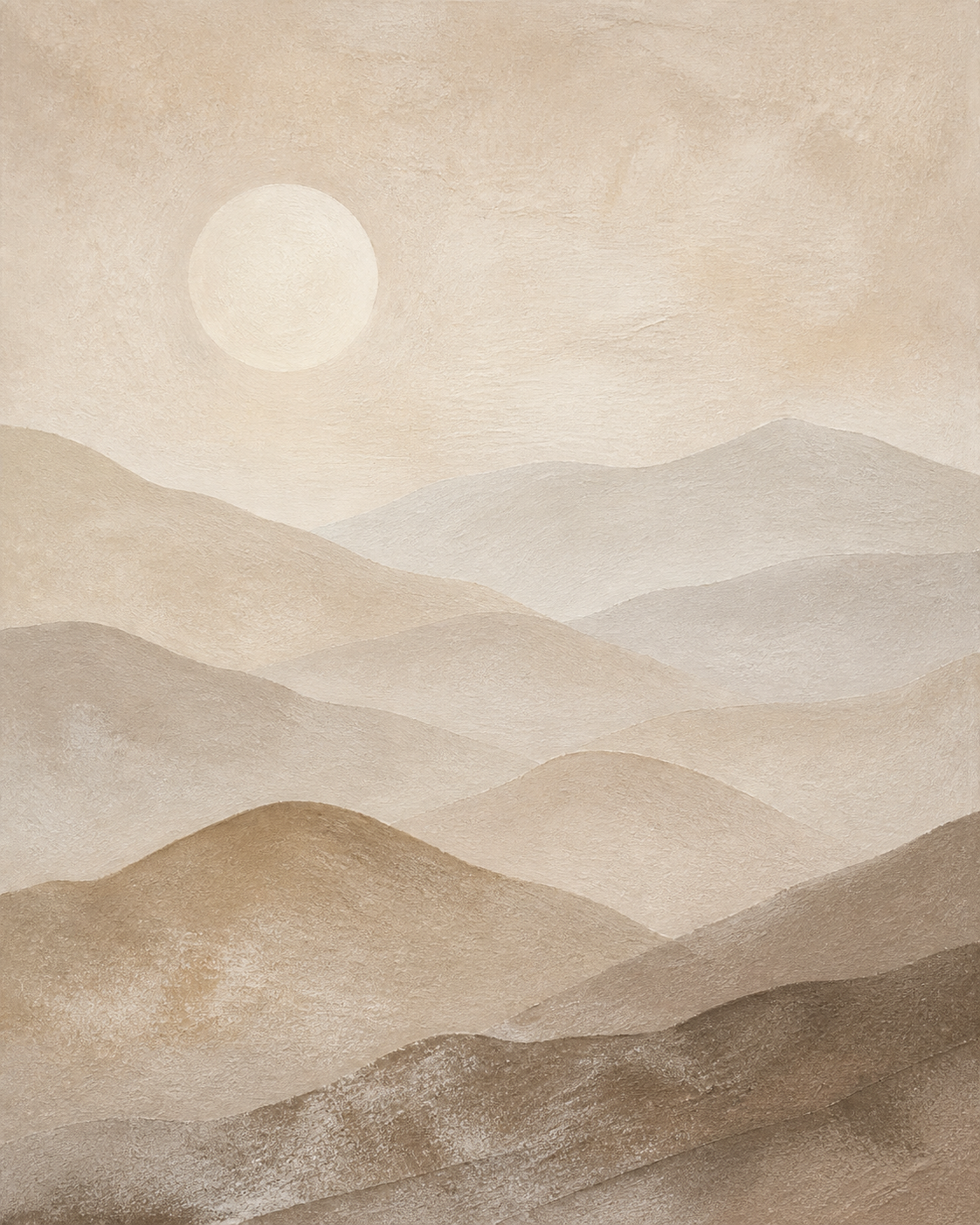 Quiet Ranges neutral abstract artwork detail