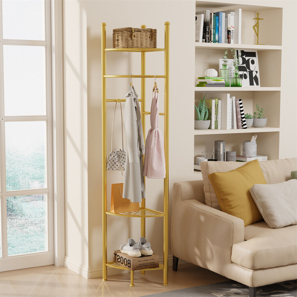 Gold corner coat rack dimensions and weight capacities