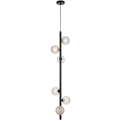 TFS 6 LT PENDANT 6x6wG9max KIT L1200 W265 H265 TEX 2m BLACK/ CLEAR PRISM PATTERN