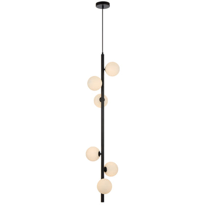 TFS 6 LT PENDANT 6x6wG9max KIT L1200 W265 H265 TEX 2m BLACK/ OPAL MATT