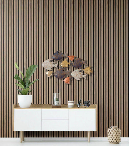 Coastal ocean-inspired fish metal wall decoration
