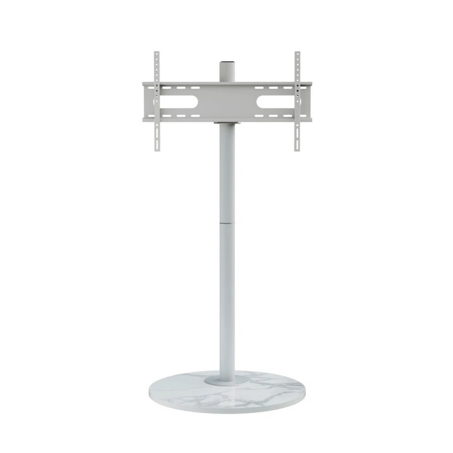 White swivel TV floor stand for 40â€“75 inch screens