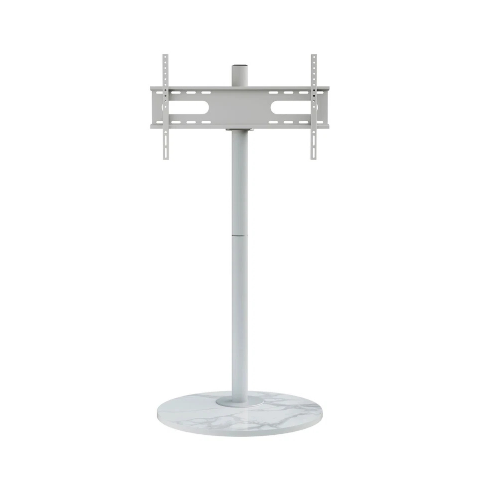 White swivel TV floor stand for 40â€“75 inch screens