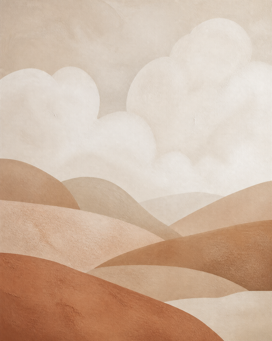 Clay and Cloud neutral abstract artwork detail