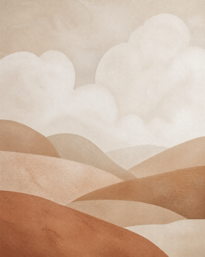Clay and Cloud neutral abstract artwork detail