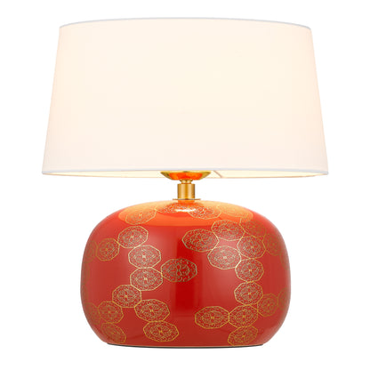 Paris Ceramic Table Lamp 25W E27 – Red & Ivory