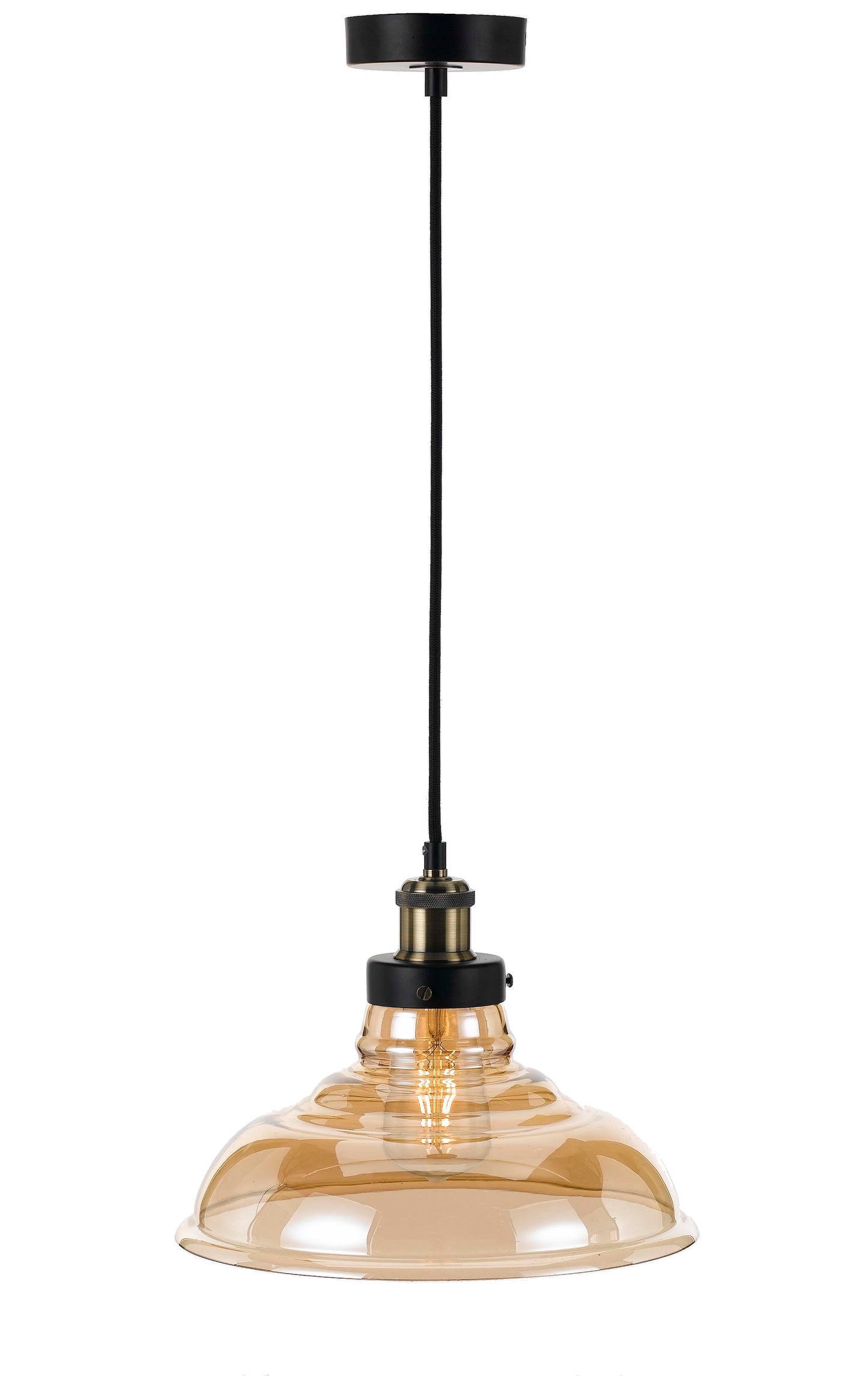 TFS 30 PENDANT 25wE27max D 300 H 225cable2.0 BLACK AMBER