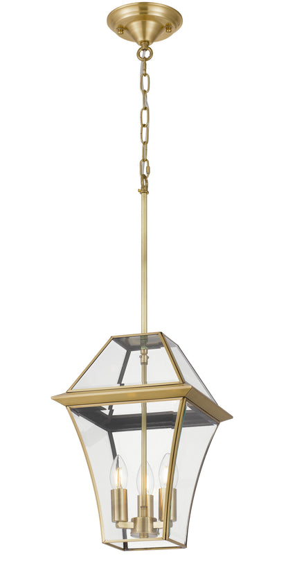 TFS 27 PENDANT 25wE14max L:275 H:400 - IP43 BRASS/CLEAR ROD:300mm + CHAIN:1000