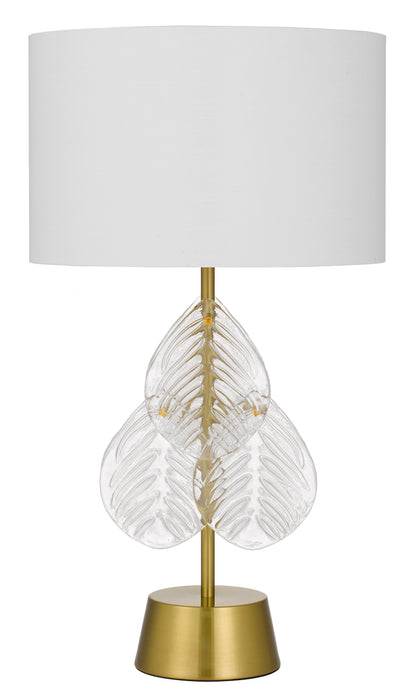 TFS TABLE LAMP 25wE27max D:380 H:700 Inline Switch GOLD / WHITE SHADE