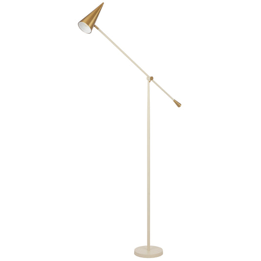 TFS FLOOR LAMP 25wE27max L1000 W250 H2350 FOOT SWT BEIGE / BRASS