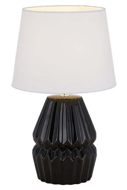 TFS CERAMIC TABLE LAMP 25wE27max H:385 D:230 BLACK/WHITE
