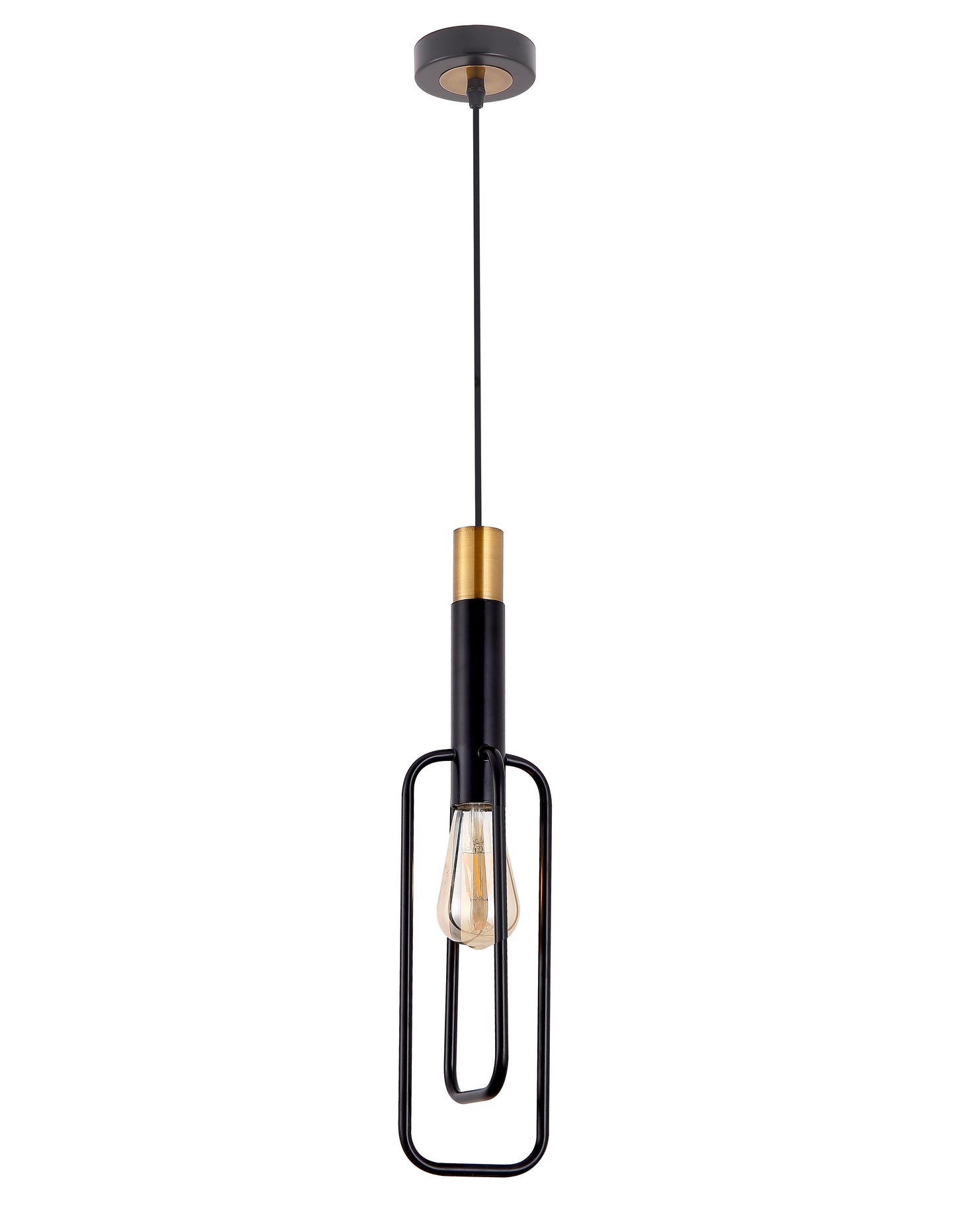 TFS 1LT PENDANT 25wE27max H:498 D:120 ANT BLACK/GOLD SQUARE SHAPE CABLE: 2m