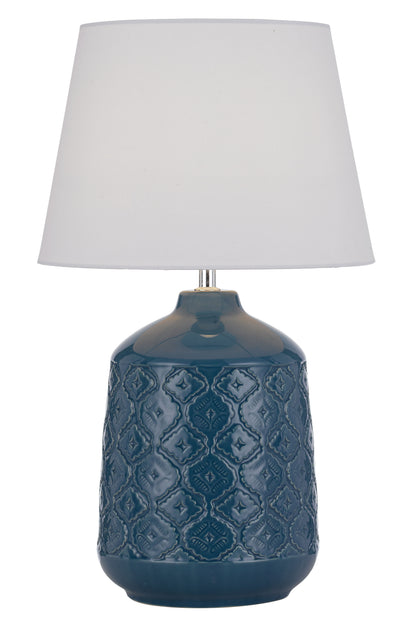 TFS CERAMIC TABLE LAMP 25wE27max H:535 D:300 BLUE/WHITE