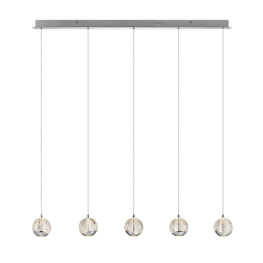 Zanoshade TFS 5 LTS BAR PENDANT 5x5wLED 3000K 1540Lm cab2M L960 W90 CHROME/BUBBLE GLASS