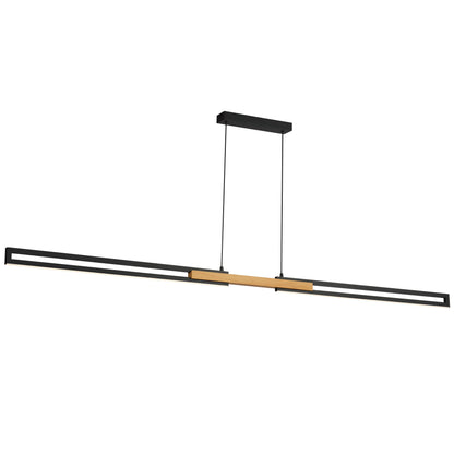 TFS 180CM LED PENDANT 36wLED 2080Lm cab.2M 3CCT WALL SWT BLACK / OAK WOOD