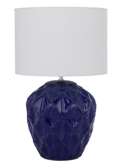 TFS CERAMIC TABLE LAMP 25wE27max D:330 H:540 BLUE / WHITE