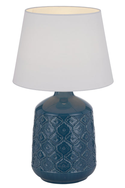 TFS CERAMIC TABLE LAMP 25wE27max H:535 D:300 BLUE/WHITE