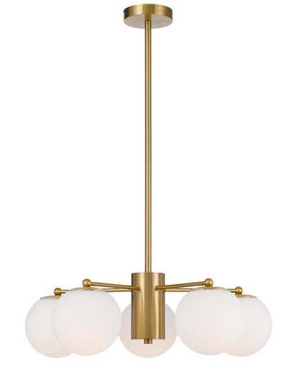 TFS 5LT PENDANT 5x25wE27 D:600 H:185 ANTI GOLD & OPAL MATT ROD:2*600+1*300