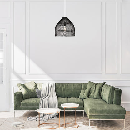 Lumoline TFS 50 PENDANT 25wE27max D500 H300 cab1.5m BLACK RATTAN