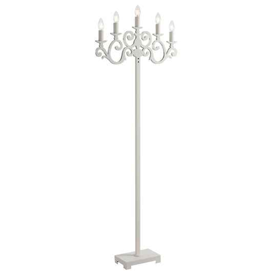 TFS FLOOR LAMP 5x25wE14max L570 W150 H200 FOOT SWTCH WHITE MATT