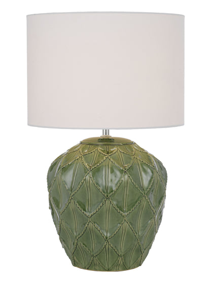 TFS CERAMIC TABLE LAMP 25wE27max D:330 H:540 GREEN / WHITE
