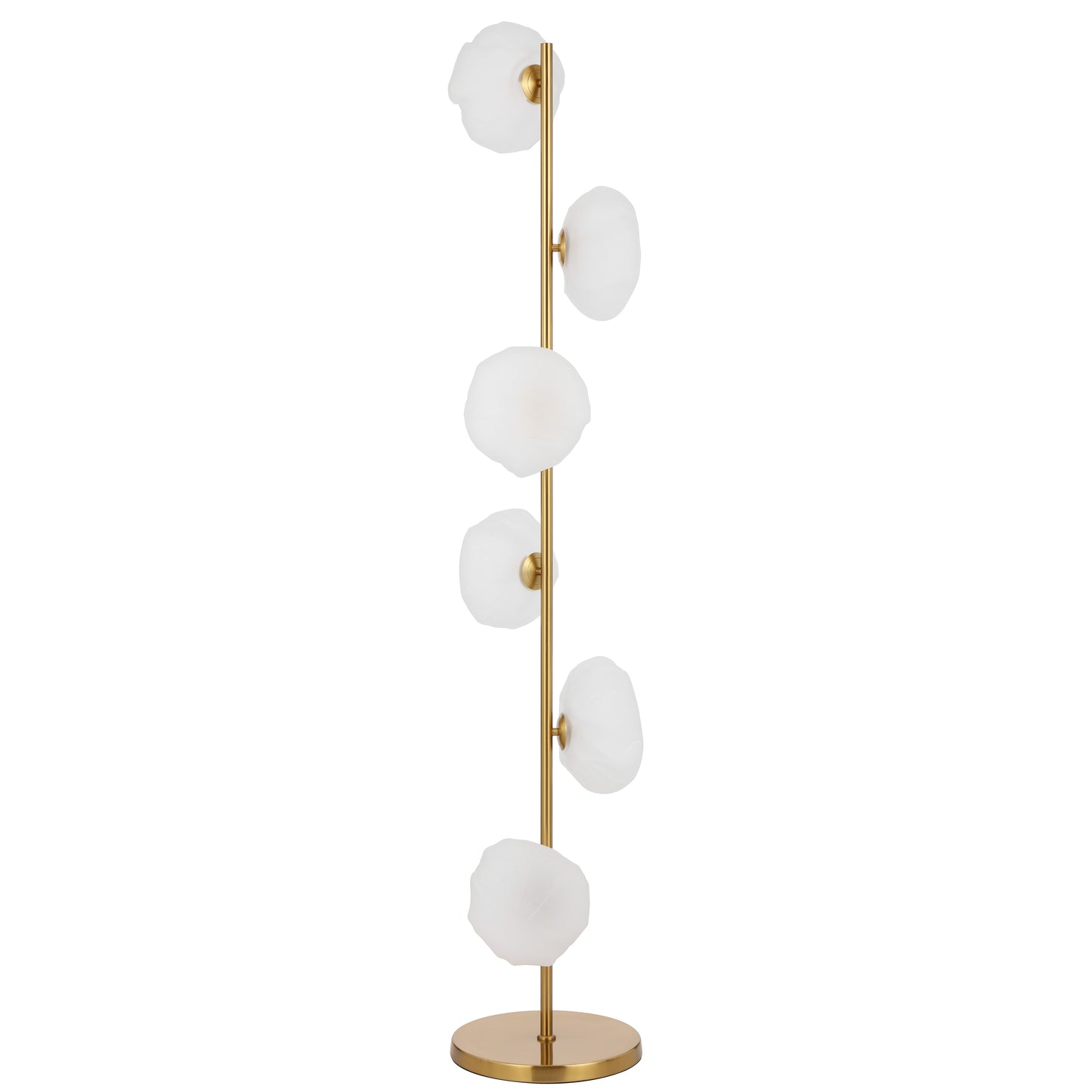 Lille TFS Floor Lamp 6 Lights – Antique Gold & Frost Glass
