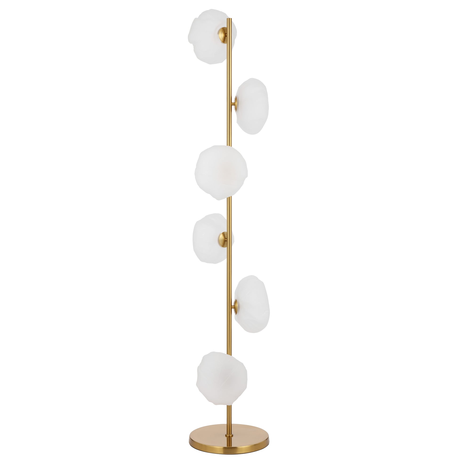 Lille TFS Floor Lamp 6 Lights – Antique Gold & Frost Glass