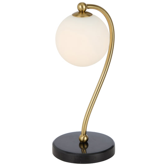 TFS TABLE LAMP 6wG9max KIT L160 W150 H350 BLACK MARBLE/ ANT GOLD/ OPAL MATT