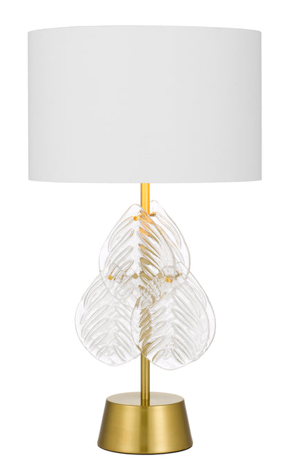 TFS TABLE LAMP 25wE27max D:380 H:700 Inline Switch GOLD / WHITE SHADE