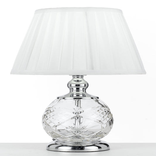 Huelva TFS Table Lamp – Chrome & White Finish