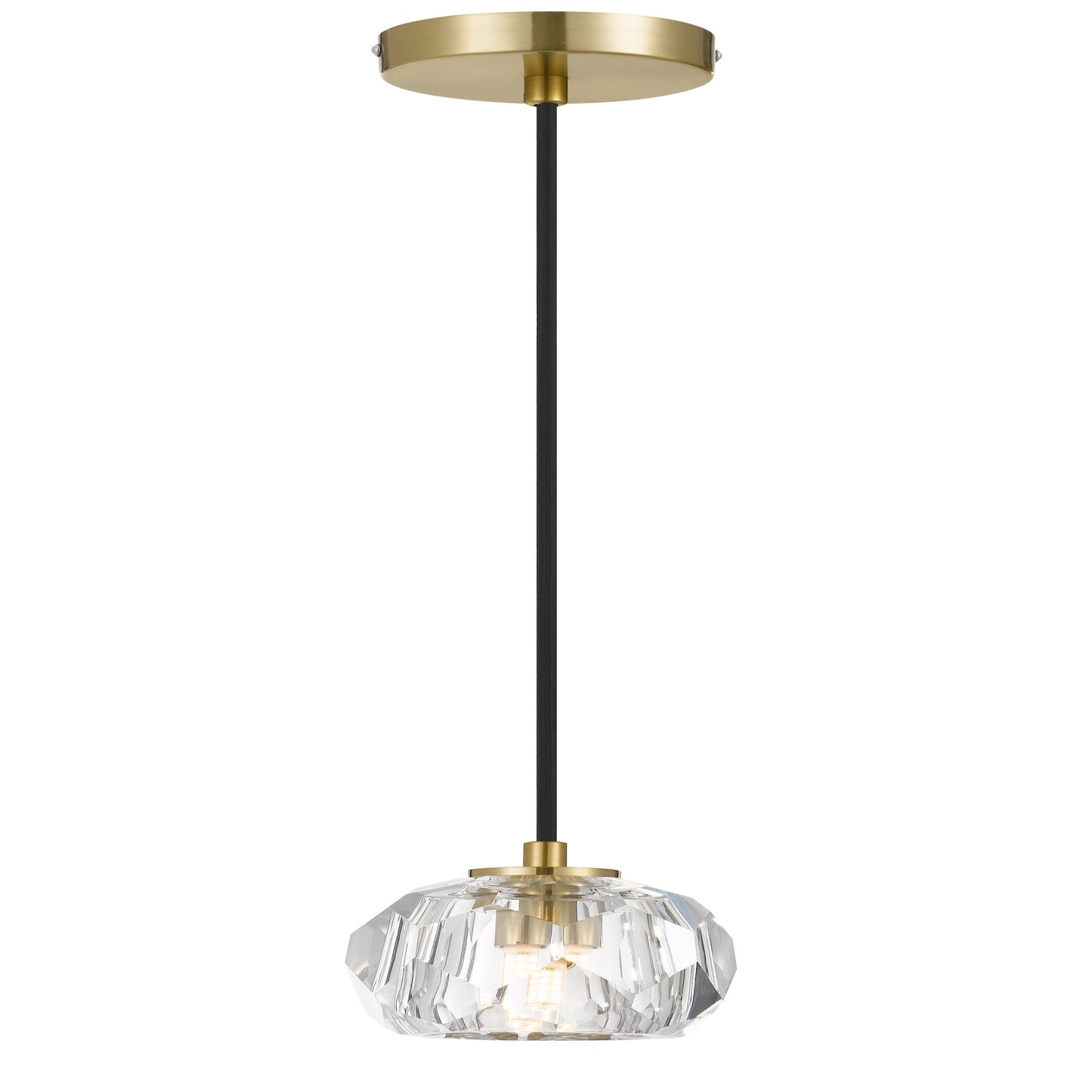 Nice Single Pendant Light with Crystal – Antique Gold Finish