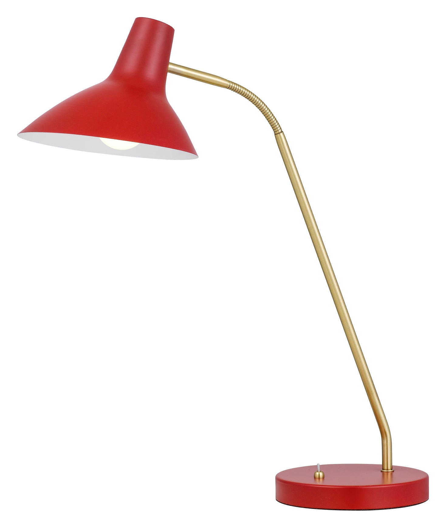TFS TABLE LAMP 25wE27max H:645 D:180 RED/ BRASS MATT/RED ROCKET SWITCH
