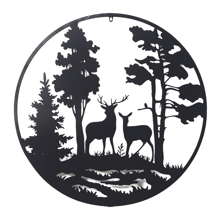 Black Reindeer Metal Wall Décor
