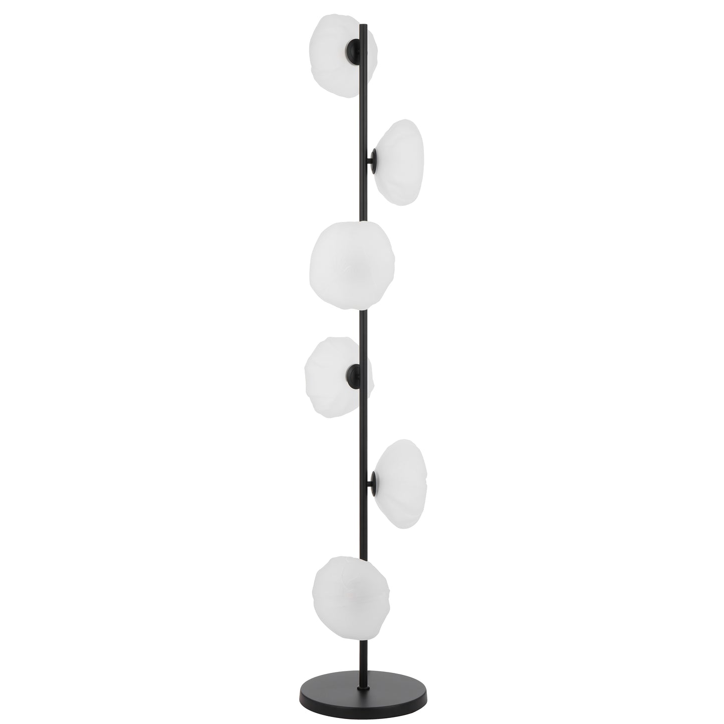 Nancy TFS 6 Light Floor Lamp in Black with Frost Glass