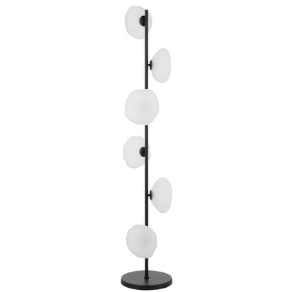 Nancy TFS 6 Light Floor Lamp in Black with Frost Glass