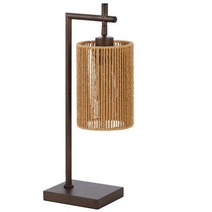 TFS TABLE LAMP 25wE27max L210 W140 H500 inline swt BRONZE / NATURAL STRING