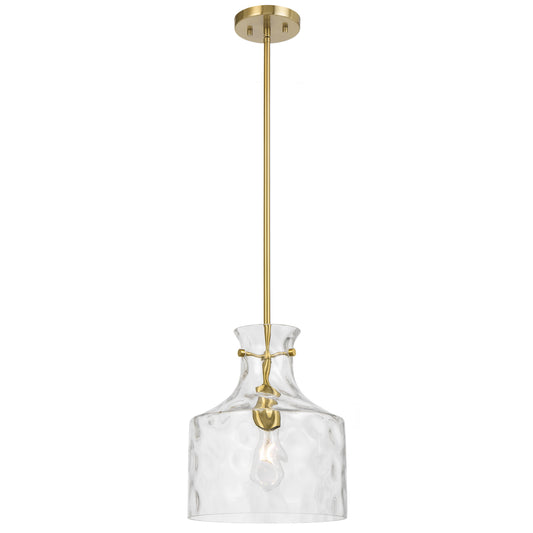 Altolux TFS 1LT PENDANT 25wE27max D:280 H:330 ROD 1.5m ANT GOLD / CLEAR WATER STREAK