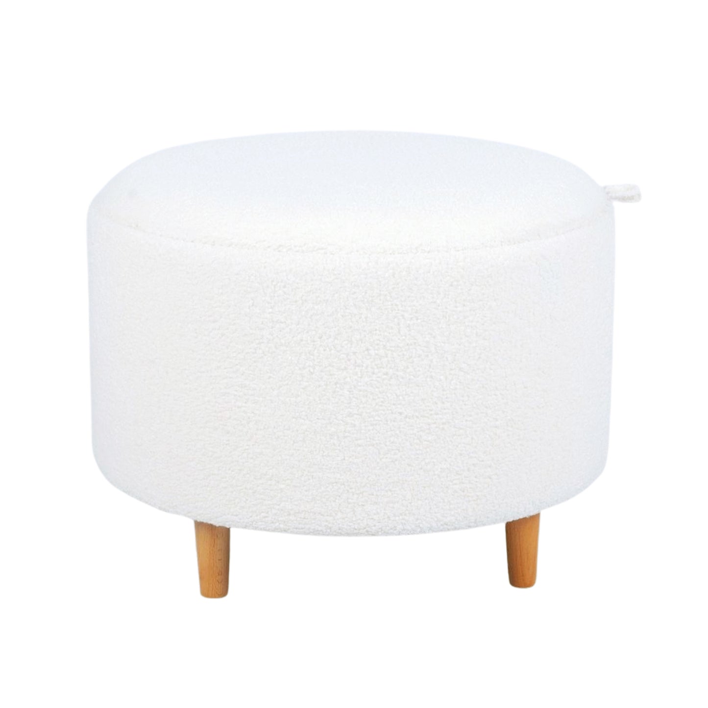 White Sherpa Fur Storage Table With Tray