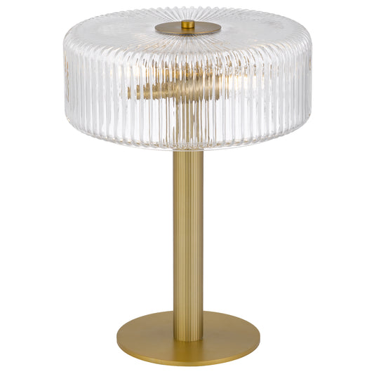 Basel TFS TABLE LAMP 2x25wE14max D300 H390 touch switch ANTIQUE BRASS / CLEAR