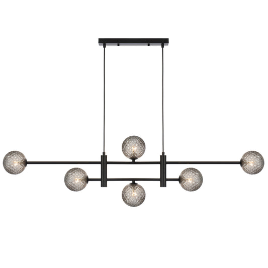 Aosta TFS 6LT PENDANT 6x6wG9max KIT L1300 W120 H355 CAB2m BLACK / SMOKE