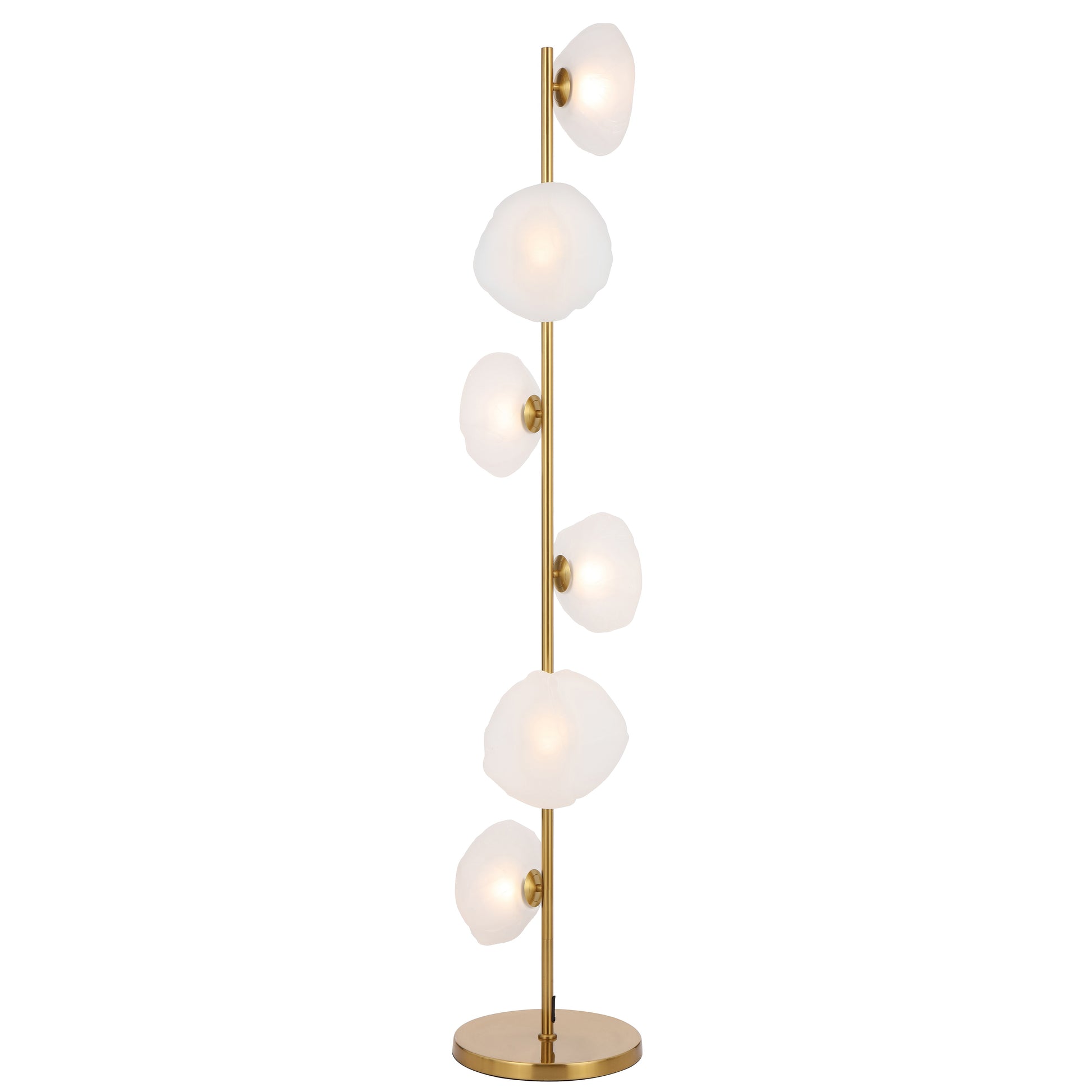 Lille TFS Floor Lamp – 6x G9 Lights, Antique Gold Finish