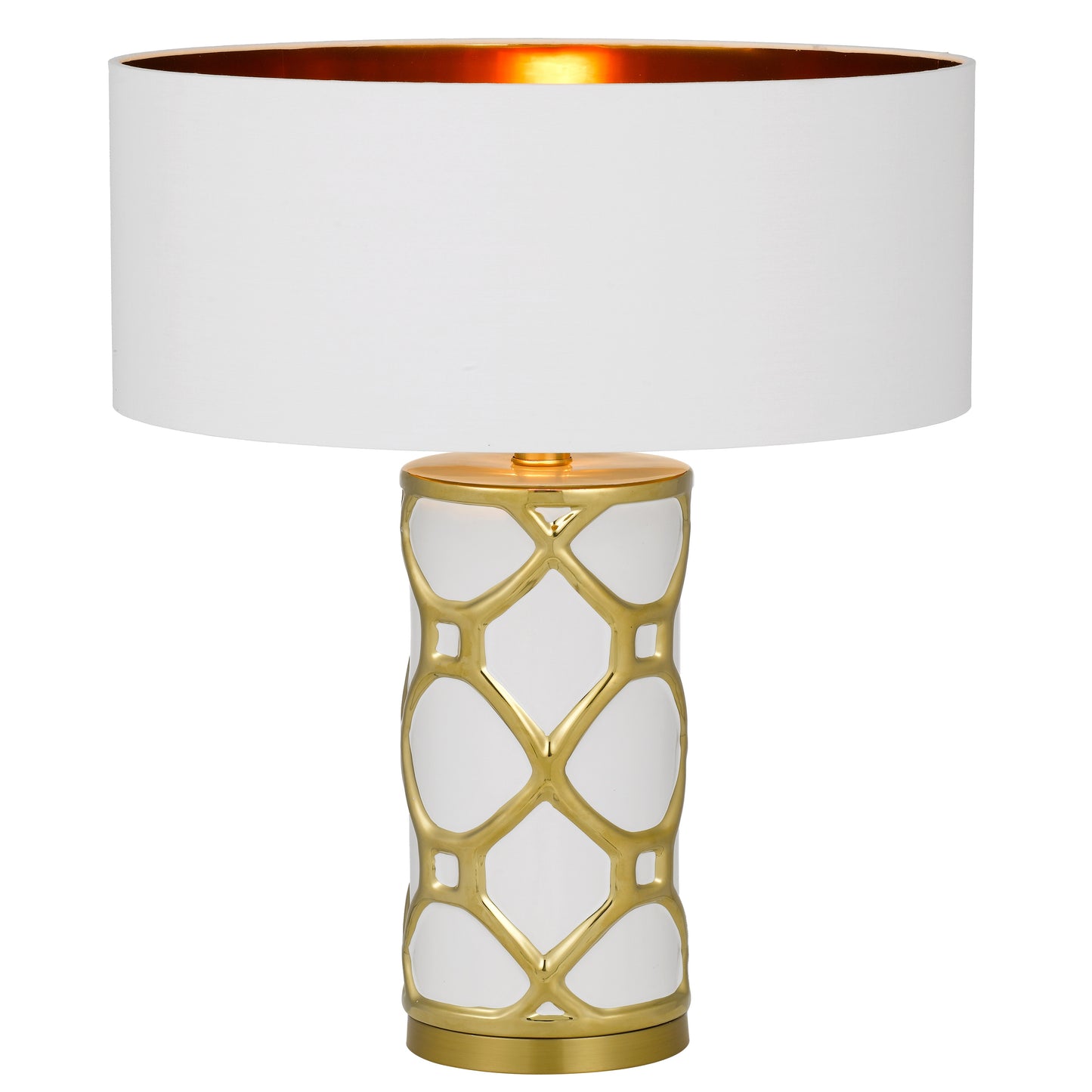 Segovia TFS Ceramic Table Lamp – White & White Finish