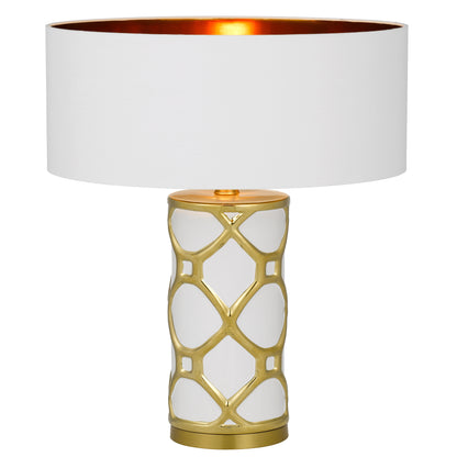 Segovia TFS Ceramic Table Lamp – White & White Finish