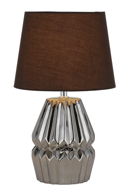 TFS CERAMIC TABLE LAMP 25wE27max H:385 D:230 CHROME/BROWN