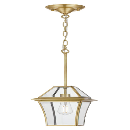 RYE PE20-BRS Brass & Clear Glass Pendant Light
