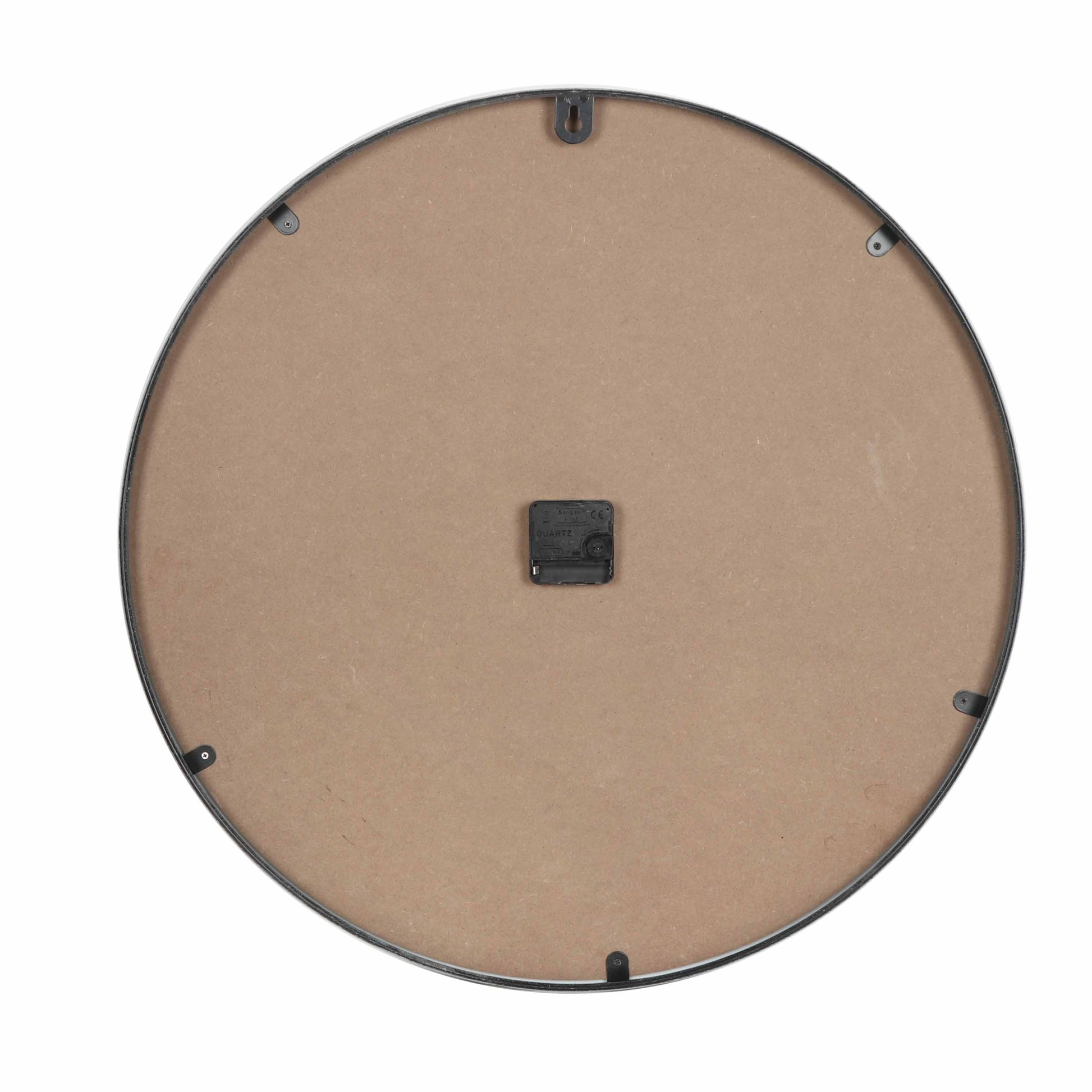 Metal wall clock face and distressed white finish