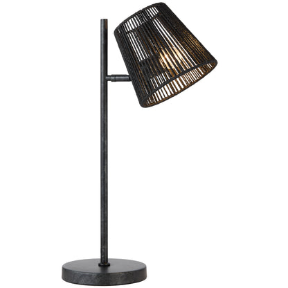 Grosseto TFS TABLE LAMP 25wE27max L330 W180 H545 inline swt GUN METAL / BLACK STRING