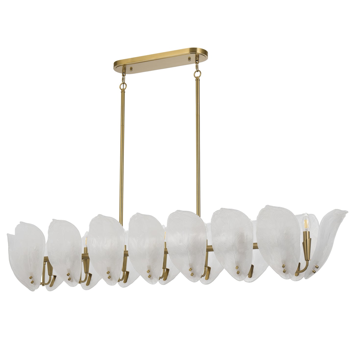 TFS 16LT RECTANGLE PENDANT 16x25wE14max L:1500 H:300 W300 BRASS / 16pcs FROST GLASS