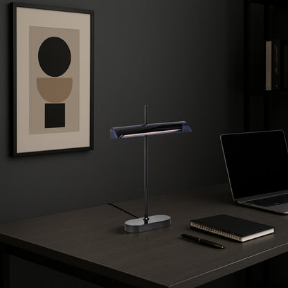 TFS TABLE LAMP 8wLED L250 H80 H400 3000K 3STEPTOUCH SWTCH DIM GUN METAL / SMOKE